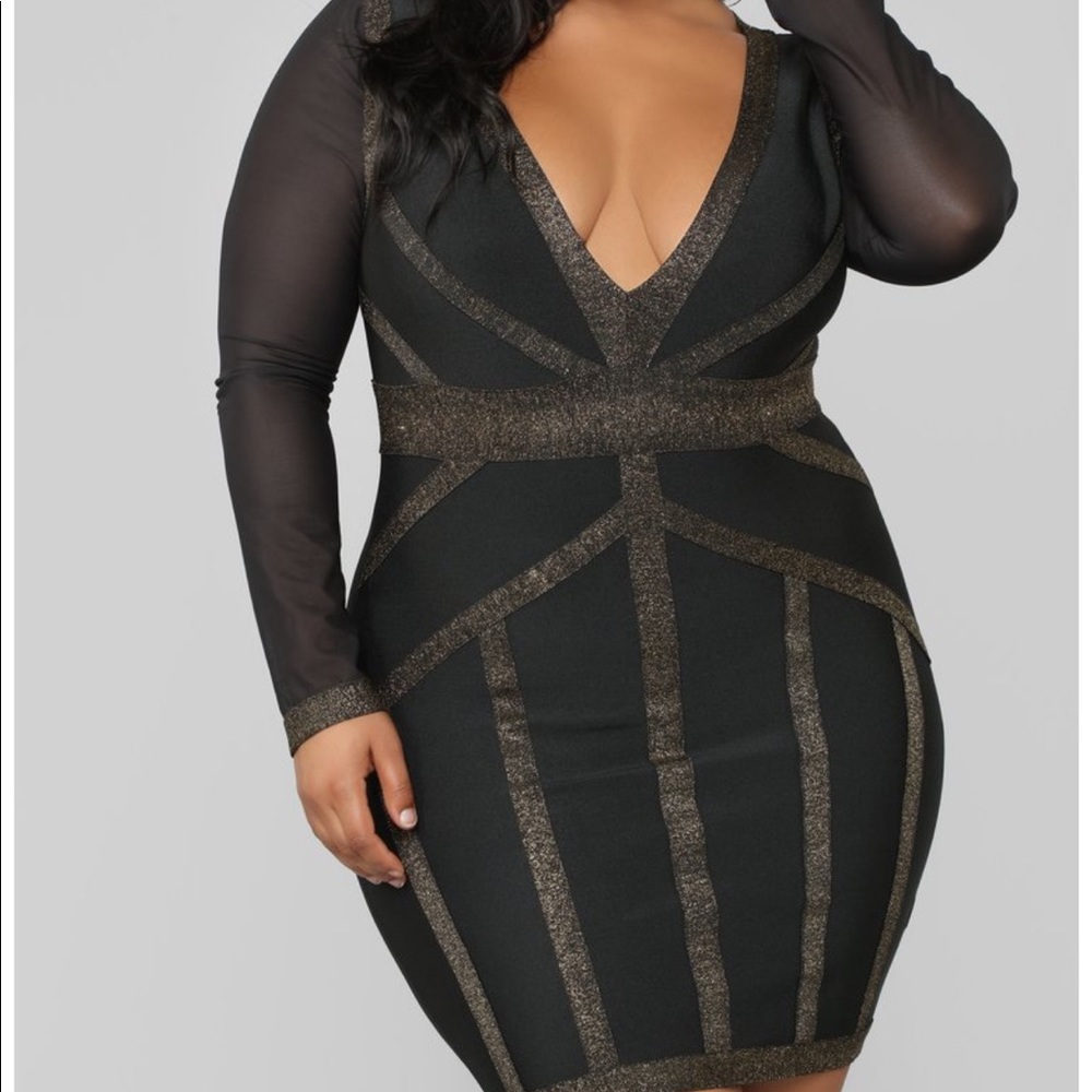 Plus size bandage dress.
